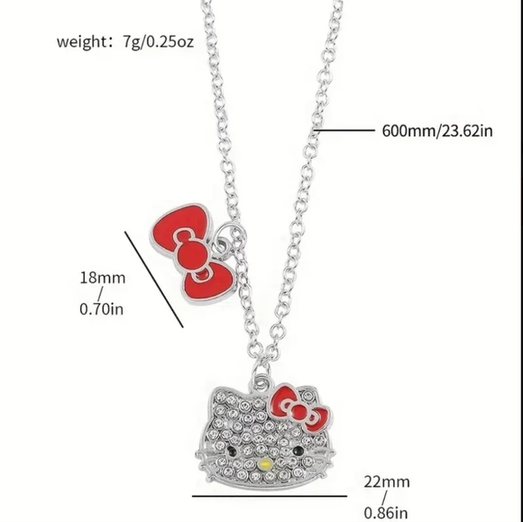 Hello Kitty Rhinestone Necklace - Picture 3 of 8